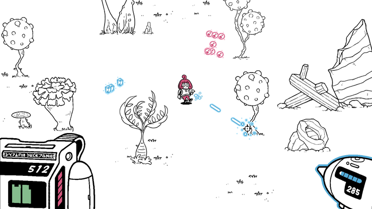 採集している様子のゲーム画面