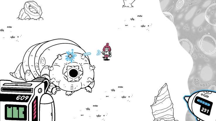 ボス戦の様子のゲーム画面